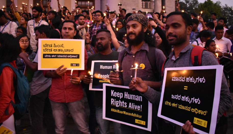 march for human rights in Bangalore